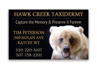 Hawk Creek Taxidermy | 1/8 Horizontal Ad